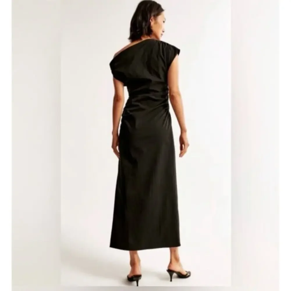 Abercrombie & Fitch Black Off-Shoulder Maxi Dress
